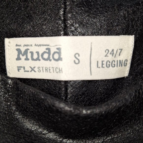 Mudd 24/7 Mid-Rise Legging Black Patterned like Cracked Leather Size Small - Picture 8 of 8